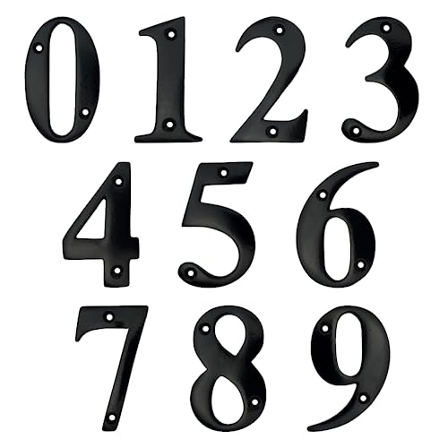 A10SHOP Doris 3-Inch Metal Letters in Solid Brass, Address Signs For Houses, Modern Mailbox Address Numbers, Address Sign For Door House Numbers For Outside (Number 1, Satin Black) - Image 4