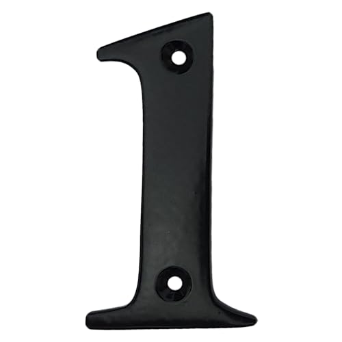 A10SHOP Doris 3-Inch Metal Letters in Solid Brass, Address Signs For Houses, Modern Mailbox Address Numbers, Address Sign For Door House Numbers For Outside (Number 1, Satin Black) - Image 1