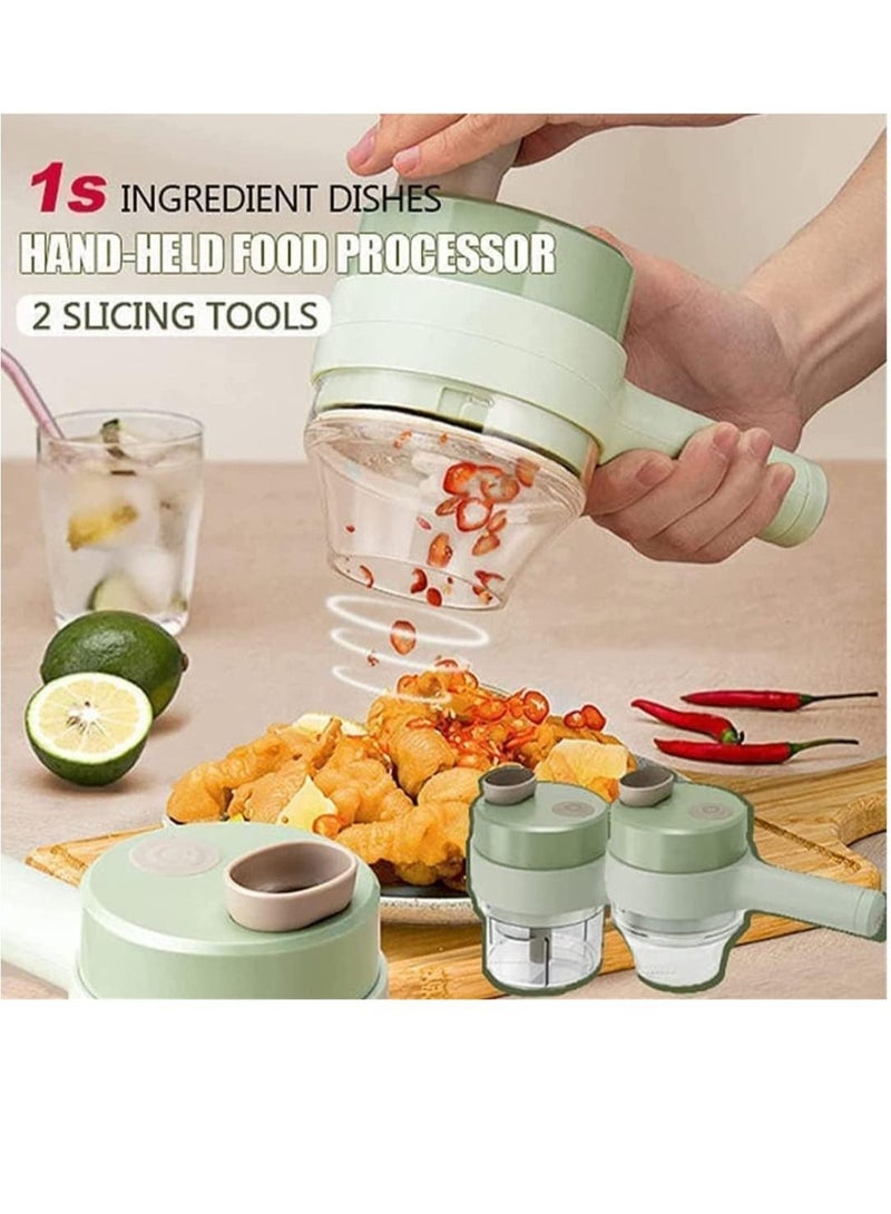Electric Vegetable Cutter Set,Gatling Vegetable Chopper Mini Wireless Food Processor,Garlic Chili Onion Celery Ginger Meat Garlic Chopper with Brush - Image 4