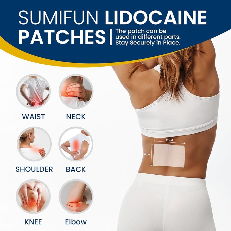 Sumifun 4 Lidocaine Patches Maximum Strength  30 Count Pain Relief Patches for Back Shoulder Elbow Knee Muscle  Joint  Lower Back Pain Relief Products  Pain Patches Maximum Strength Lidocaine - Image 4