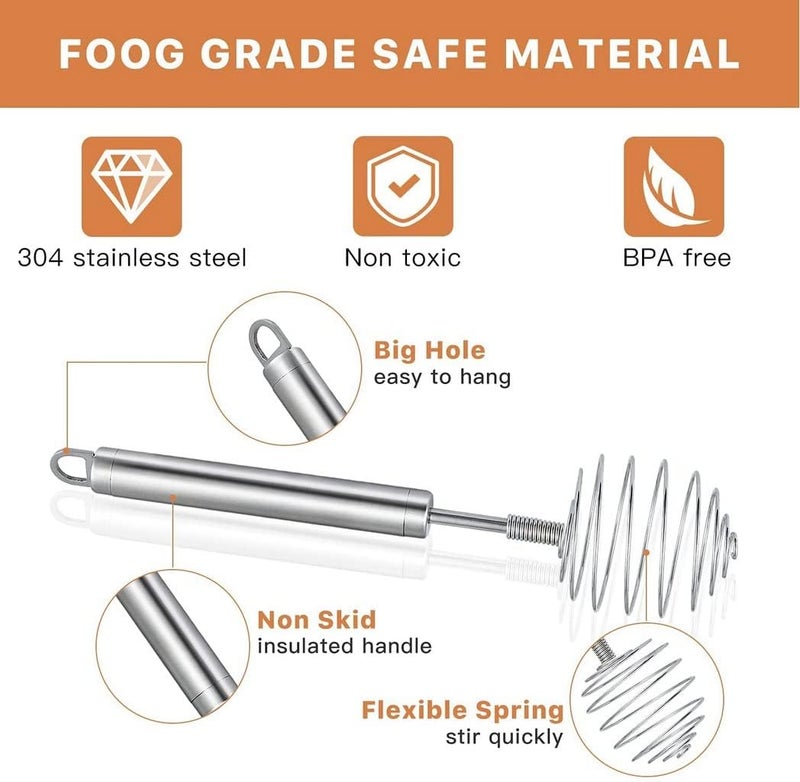 SKDBPM Kitchen Balloon Whisk Stainless Steel Spring Egg Beater Milk Whipper for Blending Whisking Beating or StirringPack of 1 - Image 5