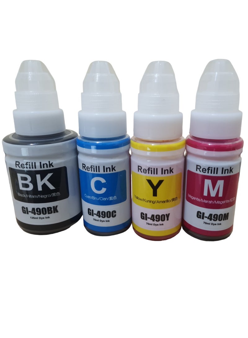 Refill GI490 GI 490 GI-490 Compatible  Ink for Canon PIXMA G1400/G1410/G1411/G2400/G2410/G2411/G3400/G3410/G3411/G4400 - Image 1