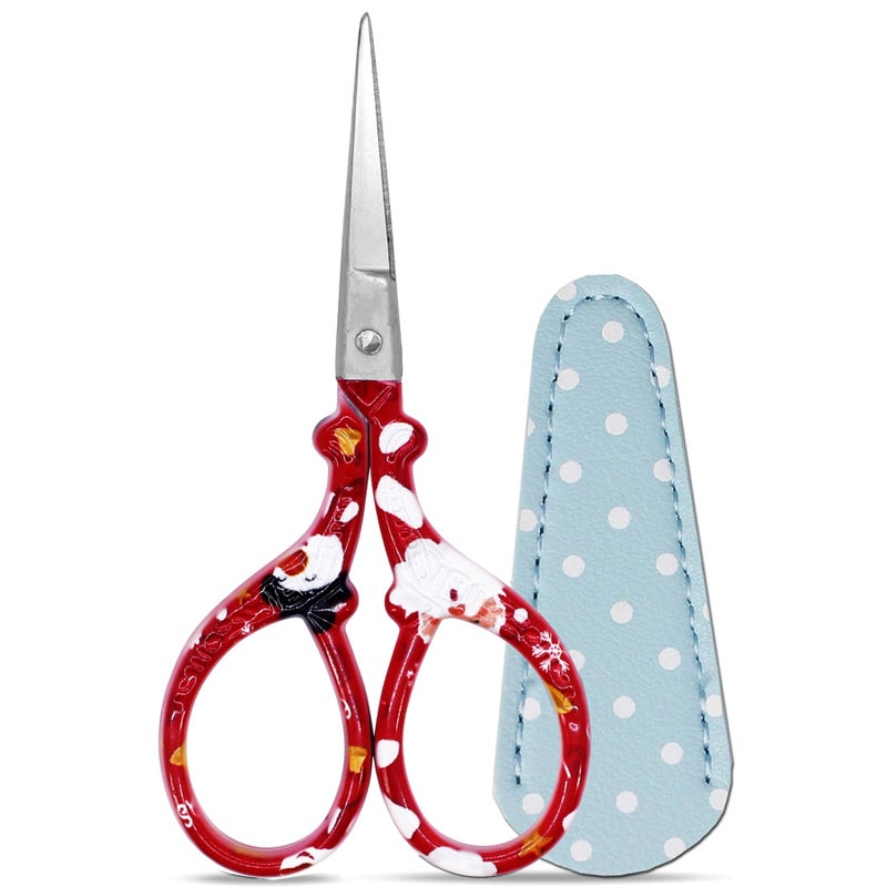 Hisuper Craft Scissors 3.6 Inch Small Scissors With Leather Scissors Cover Sharp Pointed Tip Scissors Stainless Steel Scissors Precision Detail Scissors For Crafting Sewing Office Home - Image 1