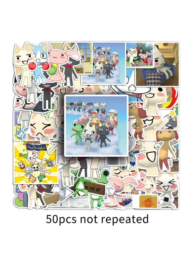 NIBEMINENT 50 Pcs Cartoon Doro Cat Deco Kit Waterproof Stickers, High Definition Printing Bright Colors, Suitable for Laptop Skateboard Luggage Water Bottle Guitar DIY - Image 1