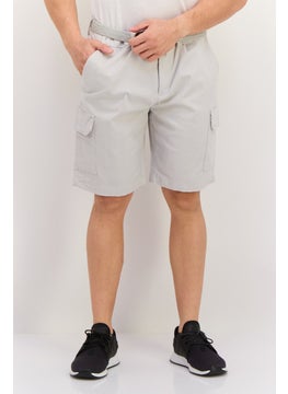 Threadbare Men Solid Cargo Short, Light Grey  - Image 1