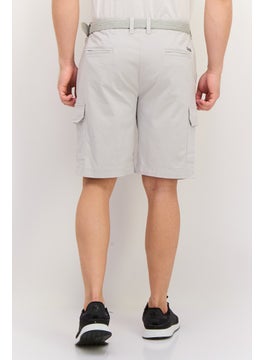 Threadbare Men Solid Cargo Short, Light Grey  - Image 3