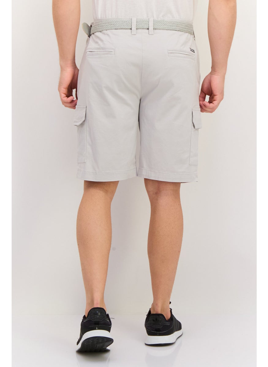 Threadbare Men Solid Cargo Short, Light Grey  - Image 3