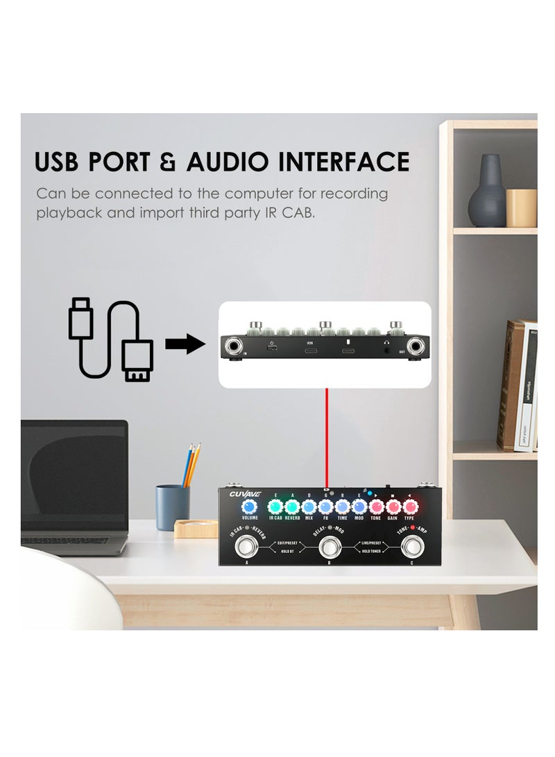 Generic CUVAVE CUBE BABY Portable Multifunctional Electric Guitar Combined Effect Pedal with Wireless Music Playback Phone Recording Audio Type-C Interface Function  - Image 2