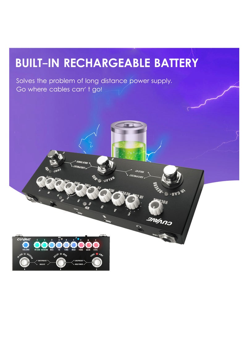 Generic CUVAVE CUBE BABY Portable Multifunctional Electric Guitar Combined Effect Pedal with Wireless Music Playback Phone Recording Audio Type-C Interface Function  - Image 5