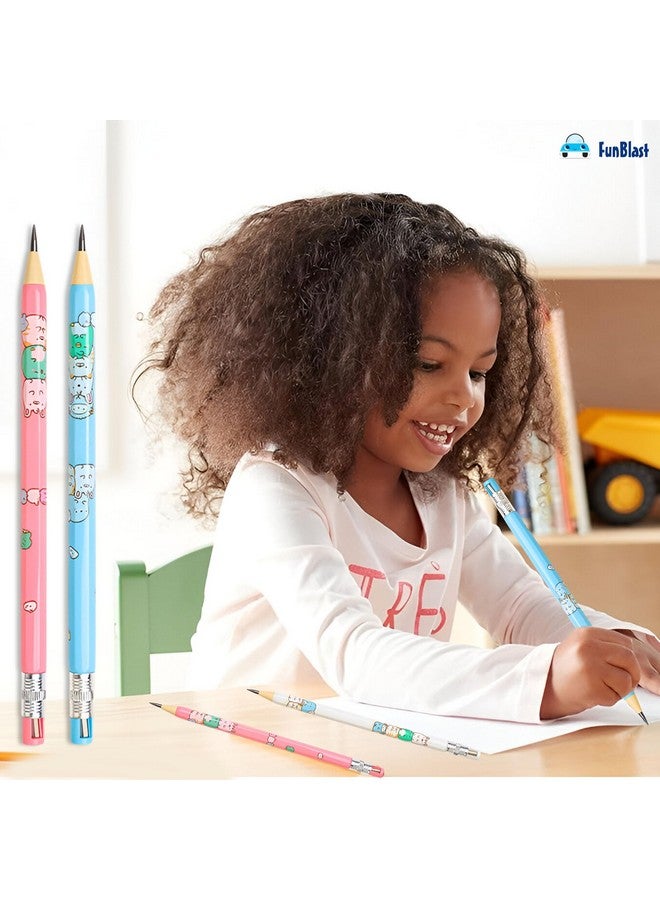 فنبلاست قلم رصاص ميكانيكي من فن بلاست مع مبراة للأطفال - أقلام رصاص مبراة مسبقًا للأطفال، أقلام كاواي للأطفال، أقلام رصاص لطيفة، هدية إرجاع للأطفال، قلم رصاص للرسم والتظليل (مجموعة من 6 قطع) - Image 2