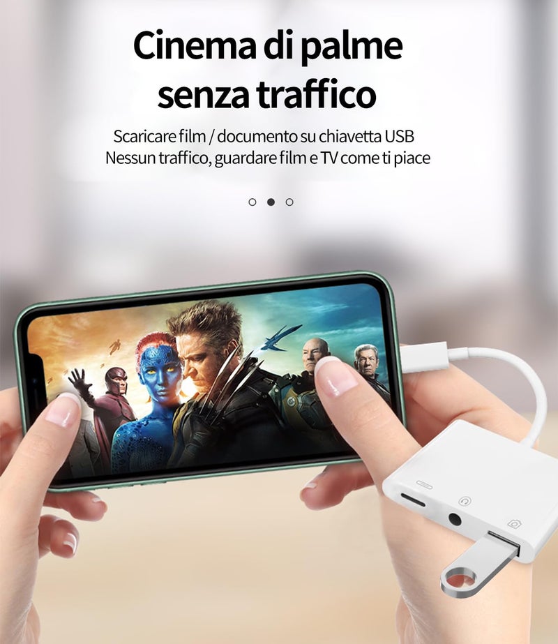 zoyuzan Compatible for iPhone Headphone Adapter 3.5mm AUX Audio Jack Charger Dongle Earphone Splitter Compatible with Lightning Male to USB Female OTG Power Charging Camera MIDI Connector for ipad - Image 2