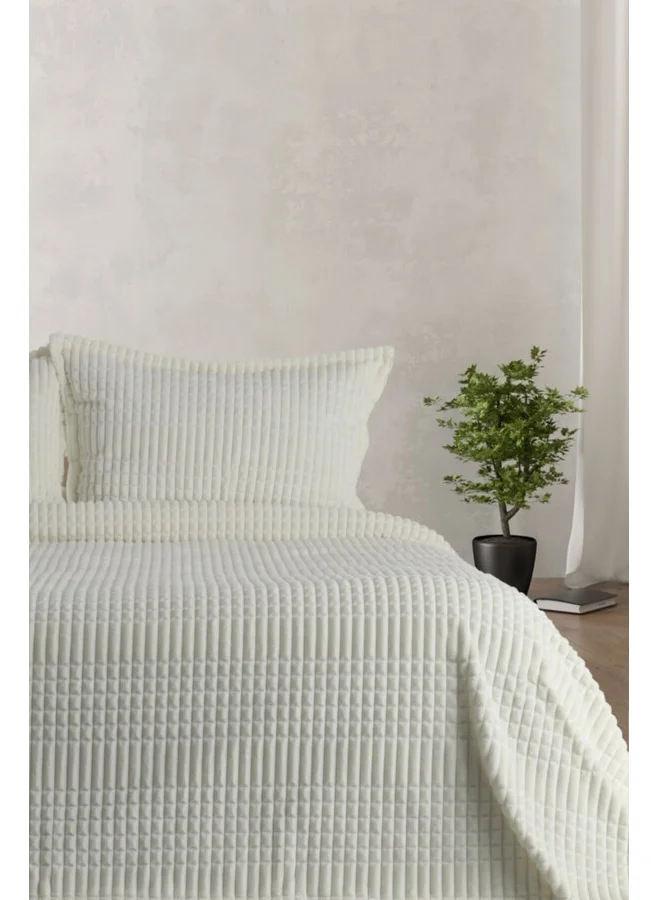 Favora Modern Line 3 Piece Blanket Set - Ecru