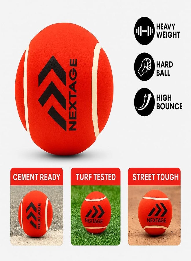 Nextage Cricket Tennis Ball | Red Hard Tennis Ball for Cricket Practice, High Bounce Durable Ball for Soft/Hard Ground - Pack of 1 - Image 3