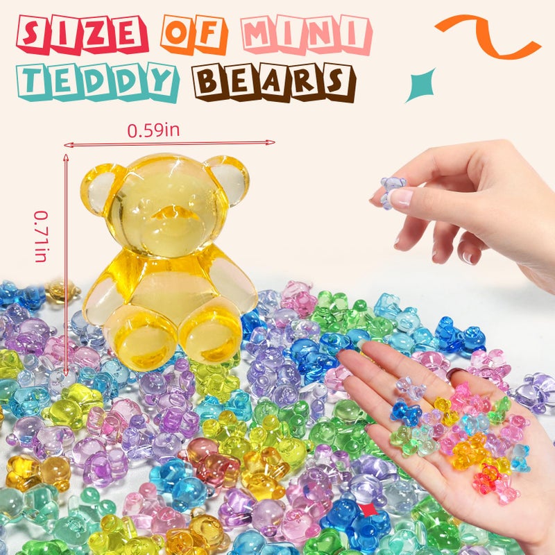 HAPTIME 240 Pcs Valentines Bears, Mini Resin Animals, Cute Trinkets, Counting Bears,Small Figures for Kids, Tiny Toys, Miniature Figurines, Resin Animals to Hide, Teddy Bears Bulk - Image 2