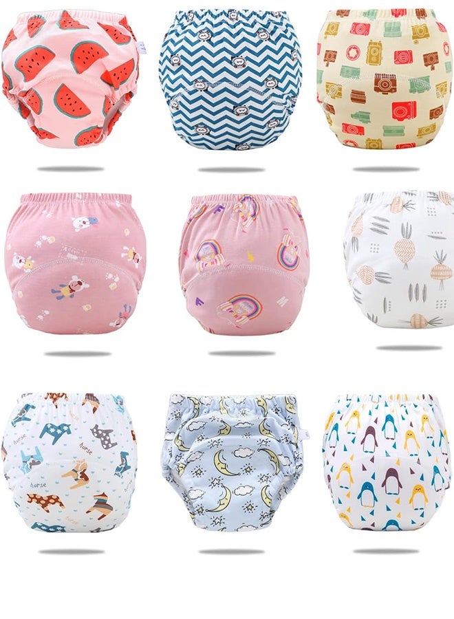 JCB CHIC 6 قطع سراويل تدريب الأطفال على استخدام النونية للأطفال، سراويل داخلية للتدريب على استخدام النونية، ملابس داخلية للتدريب على استخدام النونية مسامية ومسامية، ملابس داخلية لتدريب الأطفال الصغار من 0-3 سنوات صبيان وبنات قطنية قوية الامتصاص (S نمط عشوائي) - Image 1