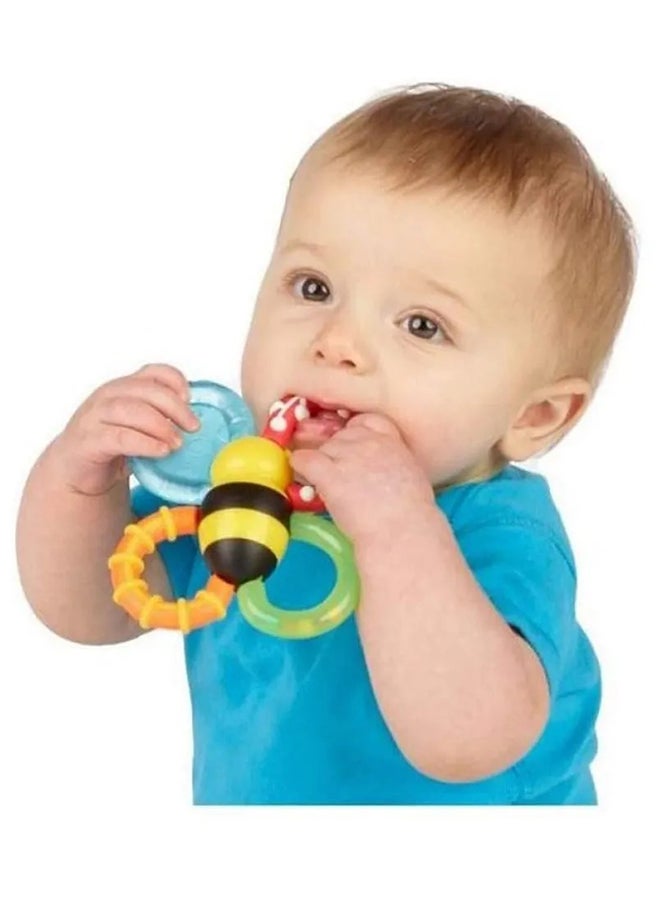 Sassy Bright & Engaging Sassy Bumble Bites Teether - Water-Filled, BPA-Free Rings with Multi-Textured Surfaces for Soothing Gums and Sensory Development, 3+ Months  - Image 2