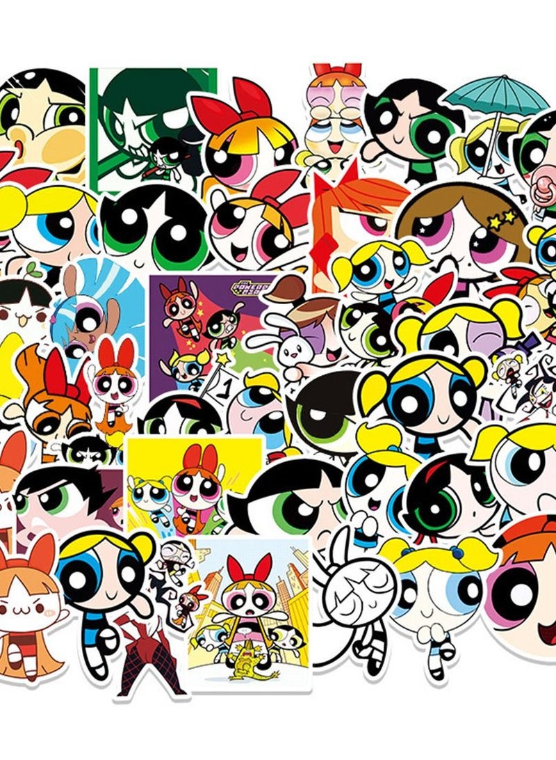 general 50-Piece  Powerpuff Girls Cute Vinyl Waterproof Sticker - Image 1