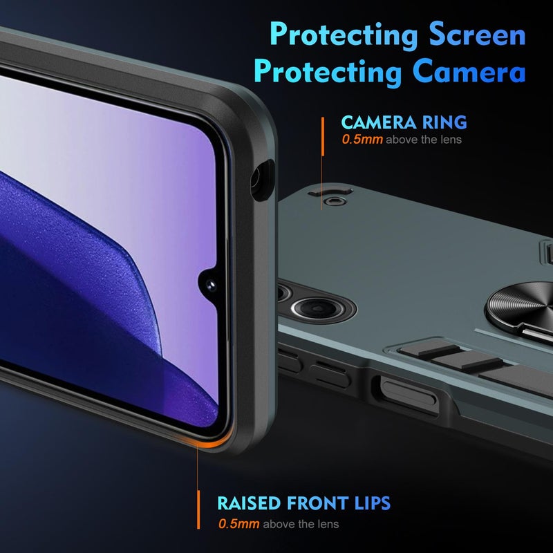 erorex For Tecno Camon 40 Pro 4G Shockproof Metal Ring Holder Phone Case(Green) - Image 3