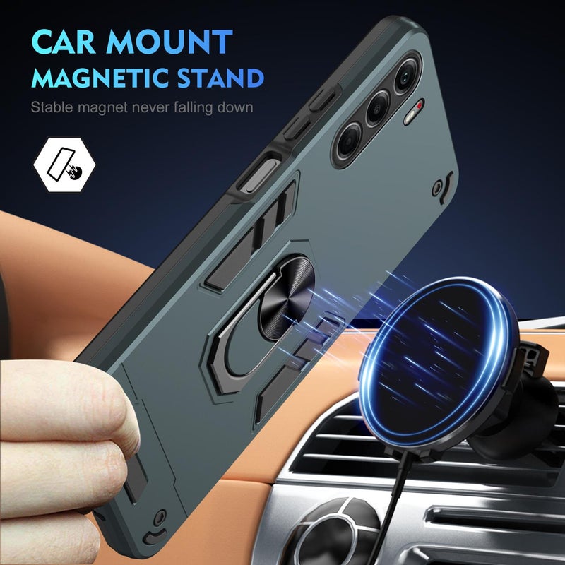 erorex For Tecno Camon 40 Pro 4G Shockproof Metal Ring Holder Phone Case(Green) - Image 2