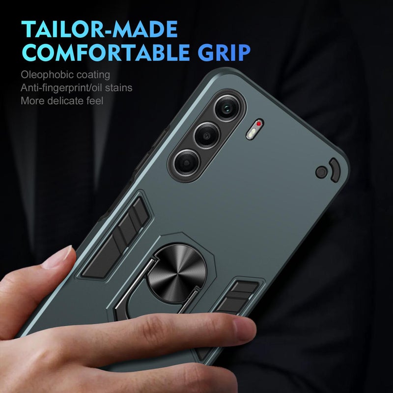 erorex For Tecno Camon 40 Pro 4G Shockproof Metal Ring Holder Phone Case(Green) - Image 5