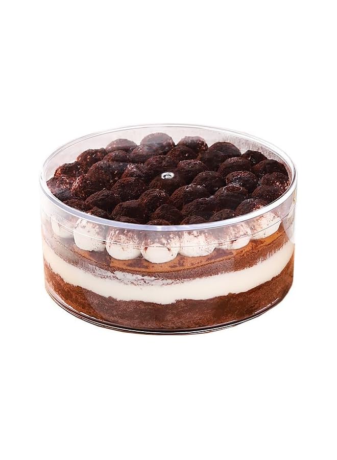 Green Tiger Disposable Plastic Round Dessert Container with Lids | Tiramisu & Cookie Containers | Fruit, Pudding, Mousse, Fruit Parfait Containers,Cake Packaging Box (6, Round 12 x 12 x 5.5 cm) - Image 5