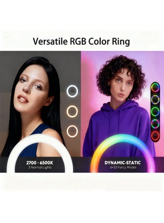 Professional 448-LED Magnetic Ring Light - Dual-Side Magnetic Phone Light with 6000mAh & Mini Tripod, Studio RGB Lighting for Content Creation/Makeup/Streaming - view 3