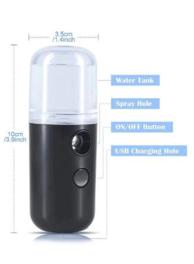 ارواق 2 قطعة جهاز ترطيب صغير محمول، جهاز بخار الوجه، جهاز تجميل، رذاذ مرطب، جهاز رش بارد، رذاذ نانو قابل لإعادة الشحن - Image 3