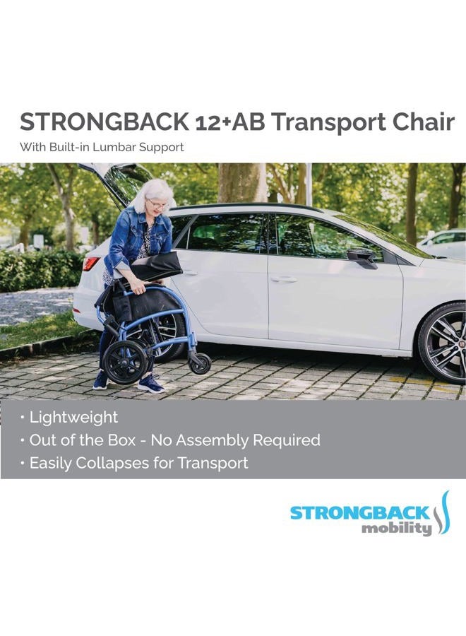 Strongback Mobility Excursion 12+AB Lightweight Portable Wheelchair for Adults and Seniors – Ergonomic Lumbar Support, Adjustable Footrests, Supports 300 lbs - Image 4