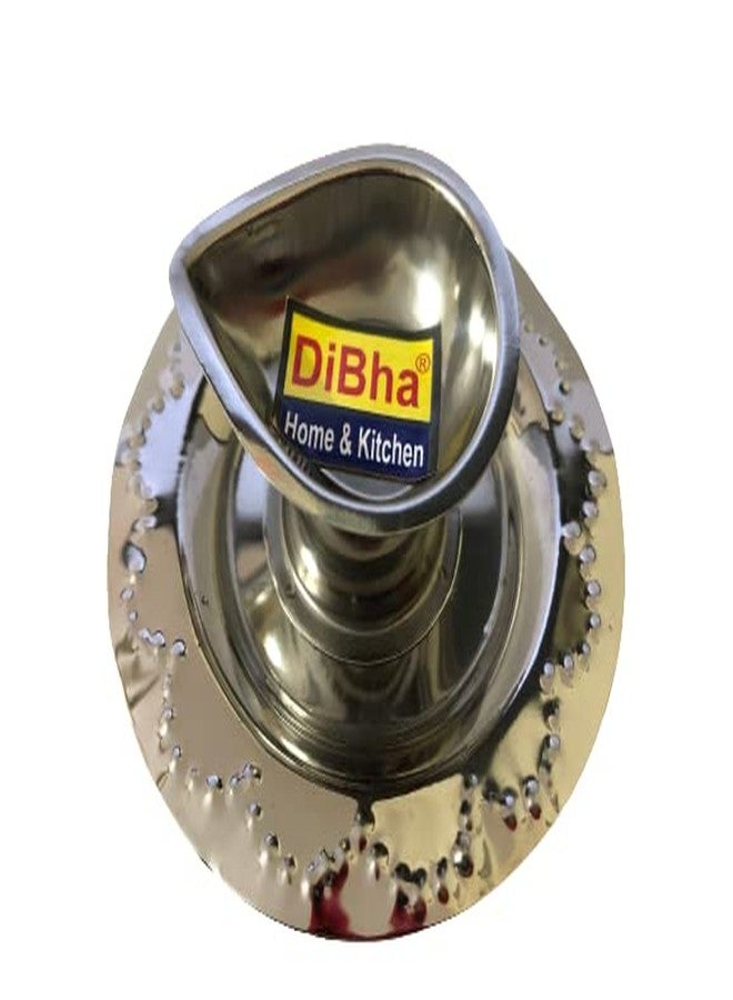 DiBha Aarti Diya Stainless Steel Lamp Holder for Pooja with Small Stand - Image 1