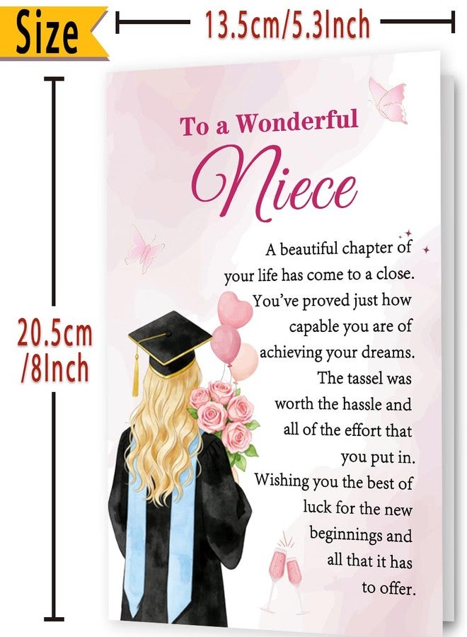 FANCYLUCKY Happy Graduation Card for Niece, High School College Graduation Gift for Niece, Congratulations Card from Aunt Uncle - Image 3