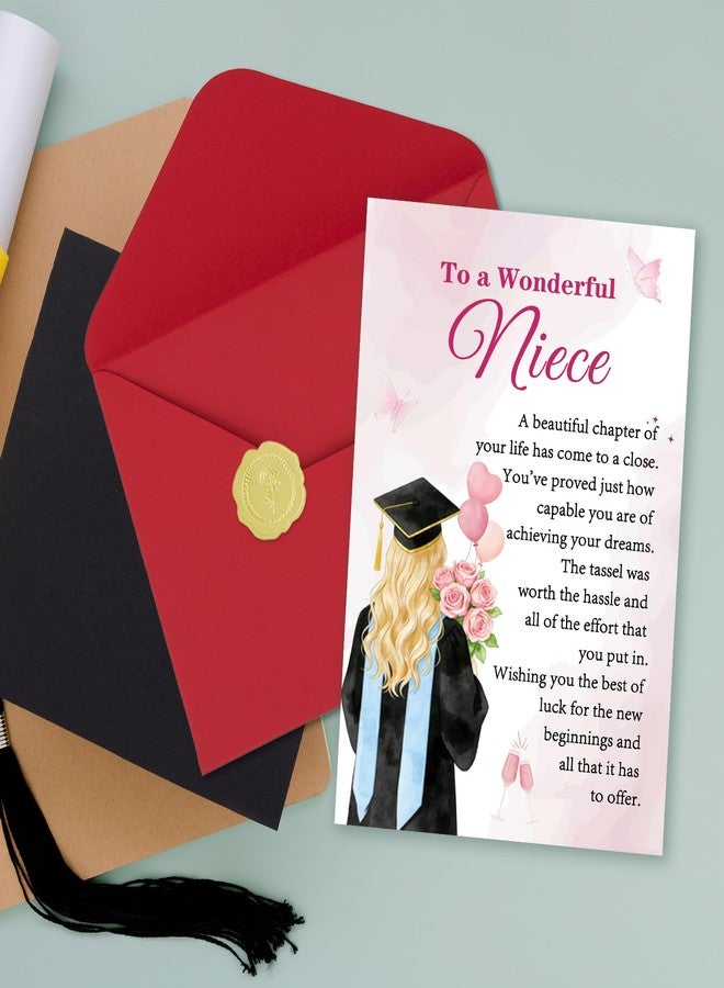 FANCYLUCKY Happy Graduation Card for Niece, High School College Graduation Gift for Niece, Congratulations Card from Aunt Uncle - Image 4