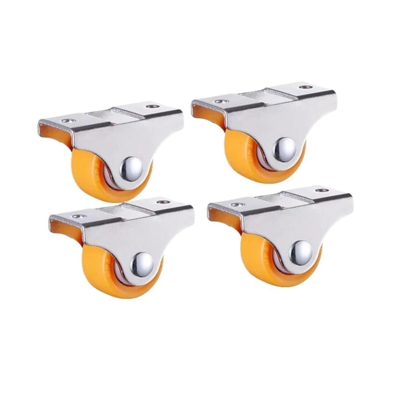 1 25 Inch Yellow Furniture Linear Wheel Rigid Plastic PP Silent Directional Fixed Caster 4Pcs - Image 1