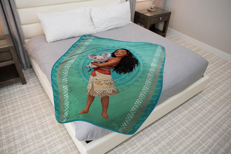 Jay Franco Plush Throw Blanket â€“ 46" x 60" Inches Kids Hero Soft & Cozy Fleece Throw for Bedroom & Couch DÃ©cor, Official Licensed Product, Teal - Moana - Image 2