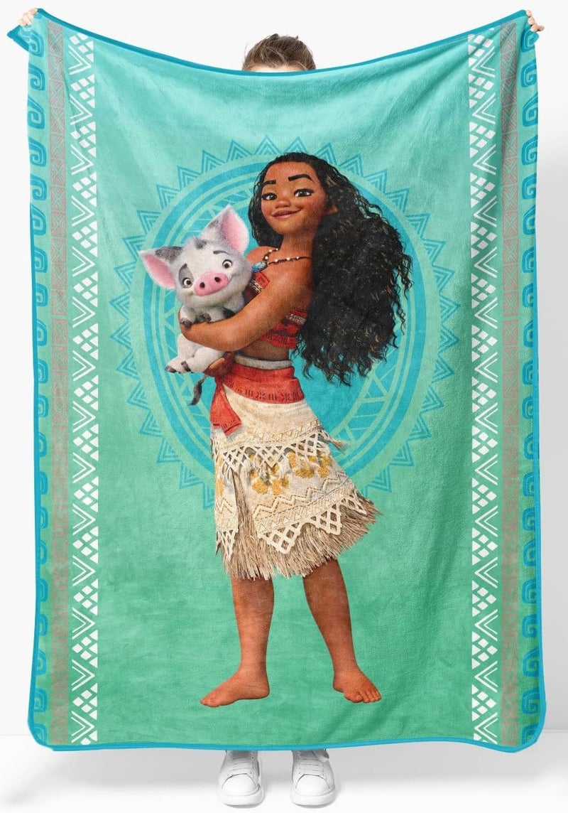 Jay Franco Plush Throw Blanket â€“ 46" x 60" Inches Kids Hero Soft & Cozy Fleece Throw for Bedroom & Couch DÃ©cor, Official Licensed Product, Teal - Moana - Image 1