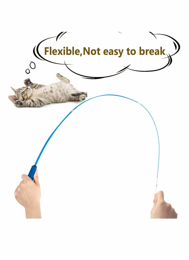 Y&D - Cat Fur Toys, Toy Set 7 Piece, Fishing Rod Tease Stick with Retractable and Refill, Kitten Chase Hunting Exercise Supplies - Image 1