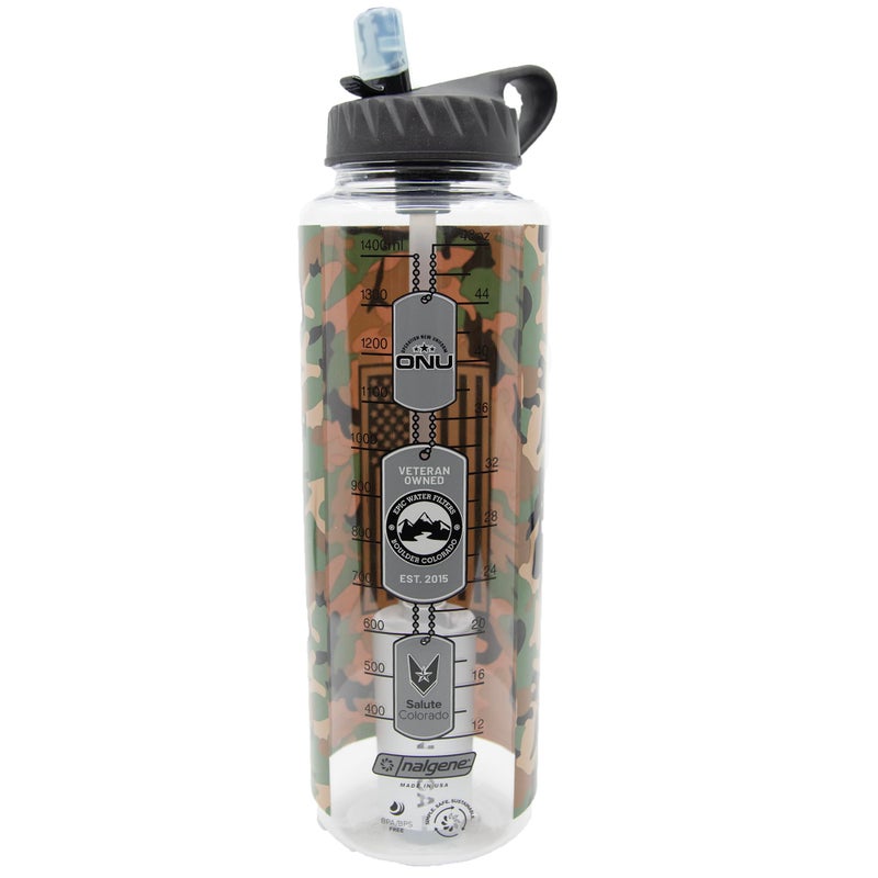 Epic Water Filters Nalgene OG Water Bottle with Filter  USA Made  BPA Free  Removes 99.99% Tap Water Contaminants  Forever Chemicals (Military Support  48 Ounce) - Image 1