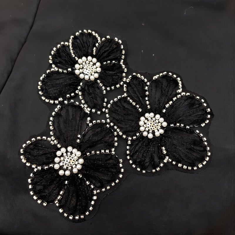 Washable Durable Floral Beaded Applique No Fade No Fall Off Clothing Decor Patch - Image 5