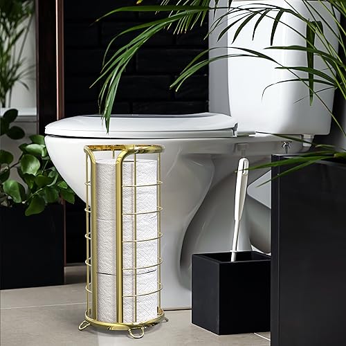 BROOKSTONE, Nickel Toilet Paper Holder, Freestanding Bathroom Tissue Organizer, Minimalistic Storage Solution, Modern & Stylish Design [Holds MEGA Rolls] - Image 2