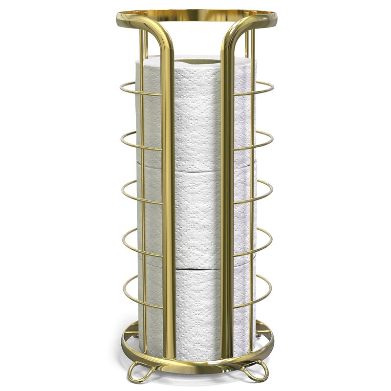 BROOKSTONE, Nickel Toilet Paper Holder, Freestanding Bathroom Tissue Organizer, Minimalistic Storage Solution, Modern & Stylish Design [Holds MEGA Rolls] - Image 5