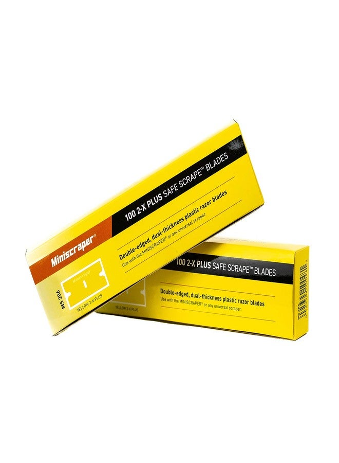 miniscraper 1 Pack (100pcs) 2X-Plus Double Edged Plastic Razor Blades with a Thicker and Thinner Edges - Image 2