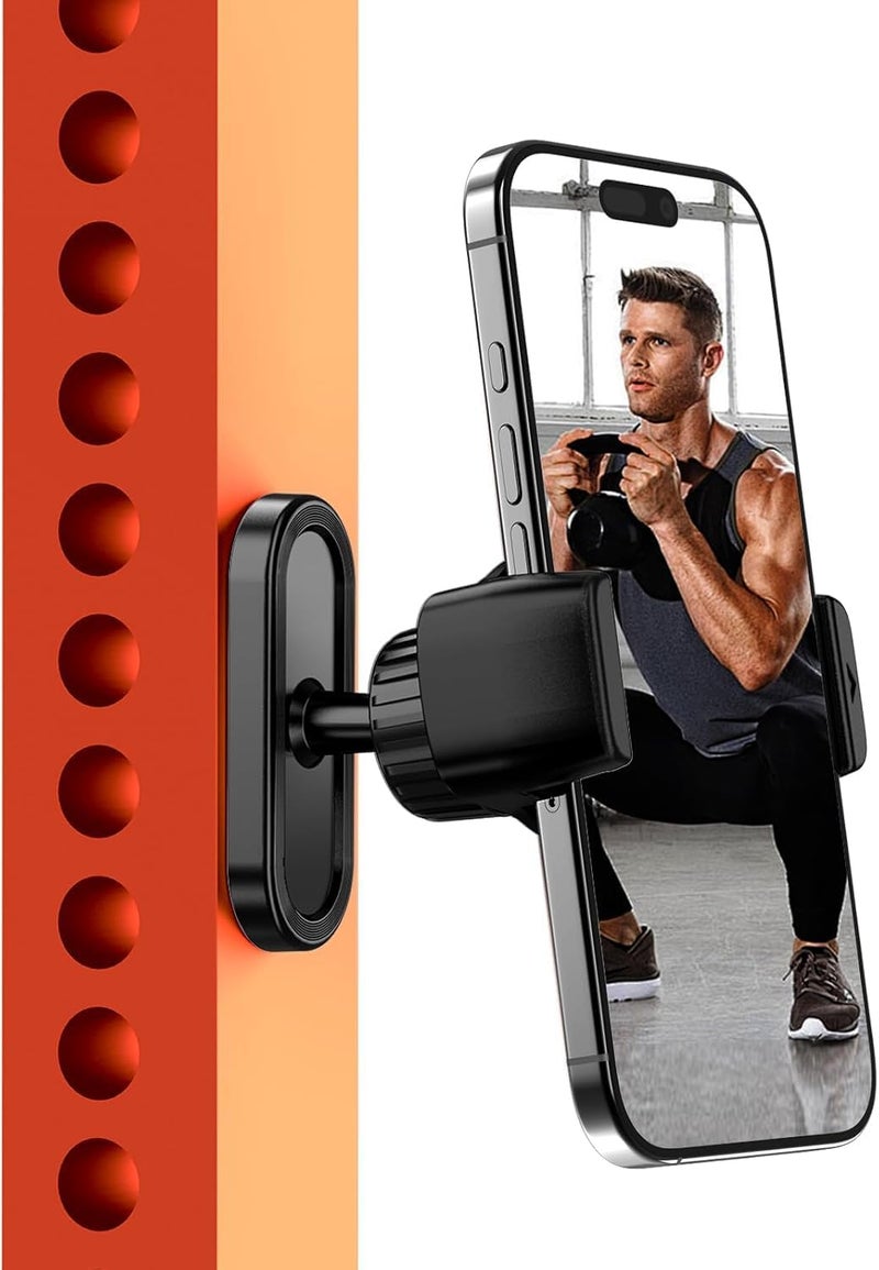 Azonee Magnetic Gym Phone Holder, 360° Adjustable Mount, Universal Smartphone Stand for Workout Equipment, Home & Car, with Ball Joint & Durable Base, 1-Second Installation (Includes Metal Plate, Black) - Image 1