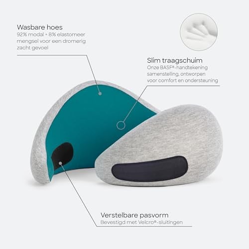 OSTRICH PILLOW Ostrichpillow Go Neck Pillow, Travel Pillows for Airplanes, Premium Memory Foam Travel Pillow, 360º Ergonomic Design, Asymmetrical Sides, Travel Bag Included, Washable Modal Cover - Image 4