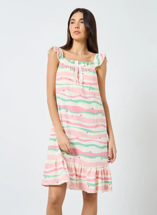 Take Two Take Two Sleeveless Striped Nightdress