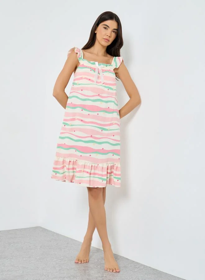 Take Two Take Two Sleeveless Striped Nightdress