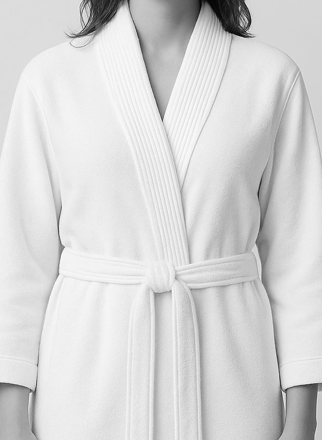 Pearl Coast 400 GSM Velour Cotton Bathrobe – Kimono Style | Luxurious & Lightweight | Ultra-Soft Finish | Unisex Loungewear | 125cm Length - Image 3