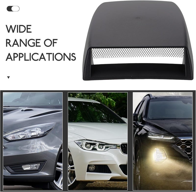 User feedback upgraded quality Matte Black Bonnet Vent Cover Car Engine Hood Vent Decorative Air Intake Grille Accessory for Automotive Exterior Upgraded general material - Image 3