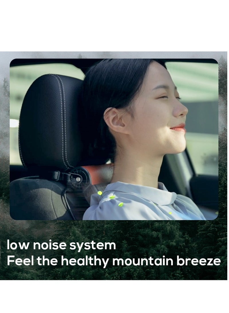 Generic Car Seat Fan for Front Rear Seat Passenger USB Powered and 3 Speeds Strong Cooling Air Fan Adjustable Strap for SUV and RV and Vehicles and Office Seats  Brown  - Image 2
