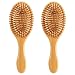 Sibba 2 Pcs Bamboo Hair Brush with Bamboo Bristles Natural Wooden Scalp Massage Brush Detangling Paddle Hairbrush for Women Men Wooden Brushes for Dry Curly Thick Thin and Straight Hairs Hair Growth - Image 2