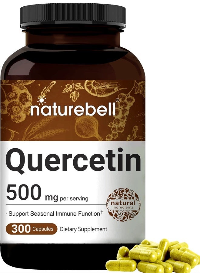 NatureBell Quercetin 500mg Per Serving | 300 Capsules, Ultra Strength Quercetin Supplement | Bioflavonoids for Healthy Immune Support, Third Party Tested, Non-GMO & No Gluten - Image 1