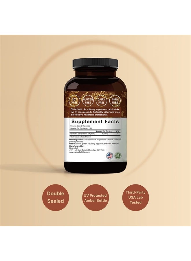 NatureBell Quercetin 500mg Per Serving | 300 Capsules, Ultra Strength Quercetin Supplement | Bioflavonoids for Healthy Immune Support, Third Party Tested, Non-GMO & No Gluten - Image 2